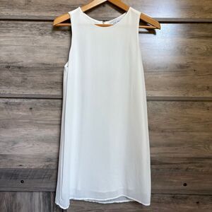 Naked Zebra White Sheer Sleeveless Dress w/ Lining Women's S great preworn condi